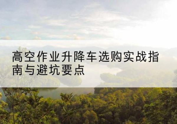 东港升降车怎么选-高空作业升降车选购实战指南与避坑要点